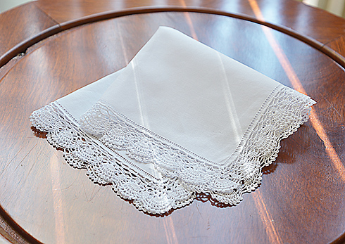 Classic Hemstitch Handkerchief. Irish Fine (slim) Hemstitch. 13"